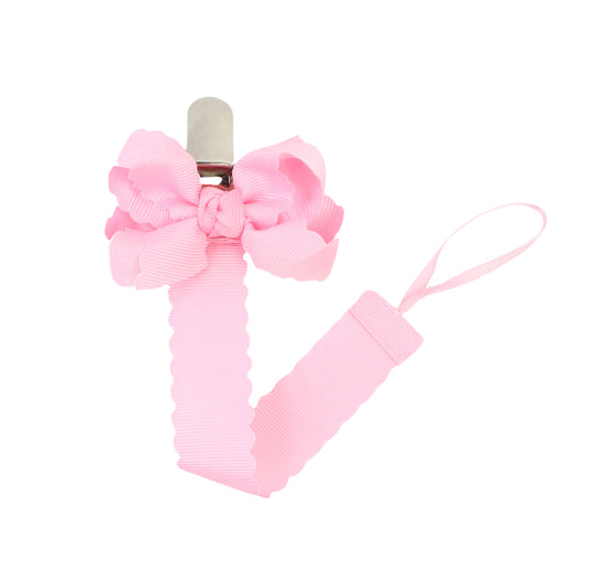 Scalloped Pink Paci Clip
