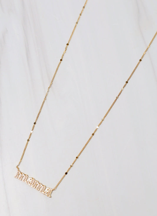 Pearl Lined Gold Mama Necklace